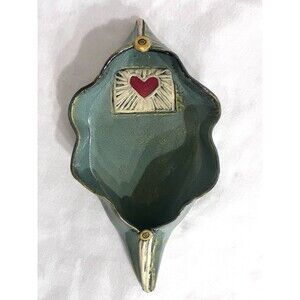 Alissa Clark Clay works Heart Wall Vase Ceramic Sculpture 12"